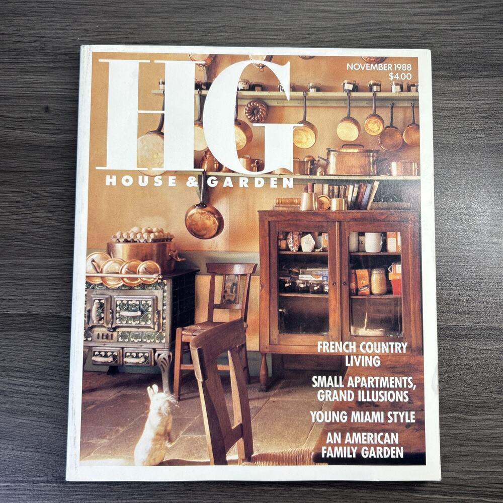 HG House & Garden Magazine Nov 1988 Betsey Johnson French Country Vintage Decor
